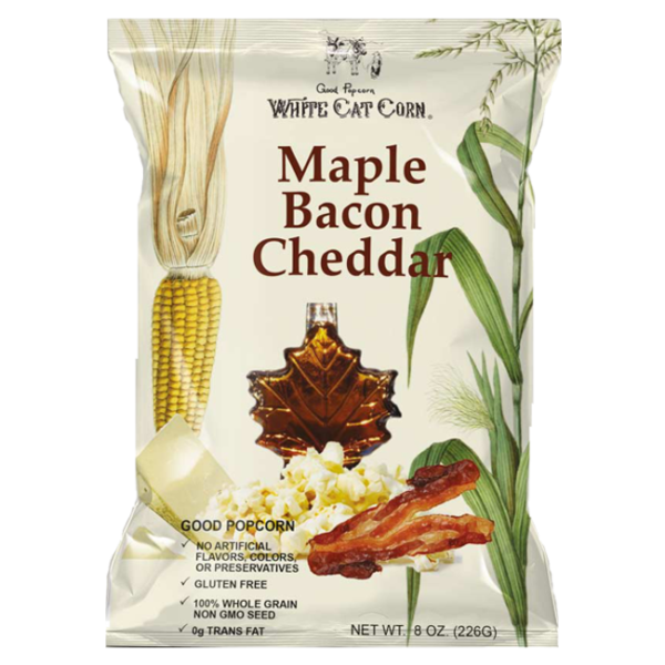 White Cat Corn - Maple Bacon Cheddar - 8 oz. Popcorn